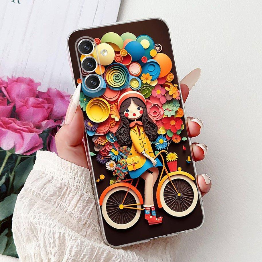 For Samsung Galaxy A24 4G Case SM-A245F Cover Fashion Flower Marble Soft Silicone Phone Covers For Samsung A14 A34 A54 5G Fundas