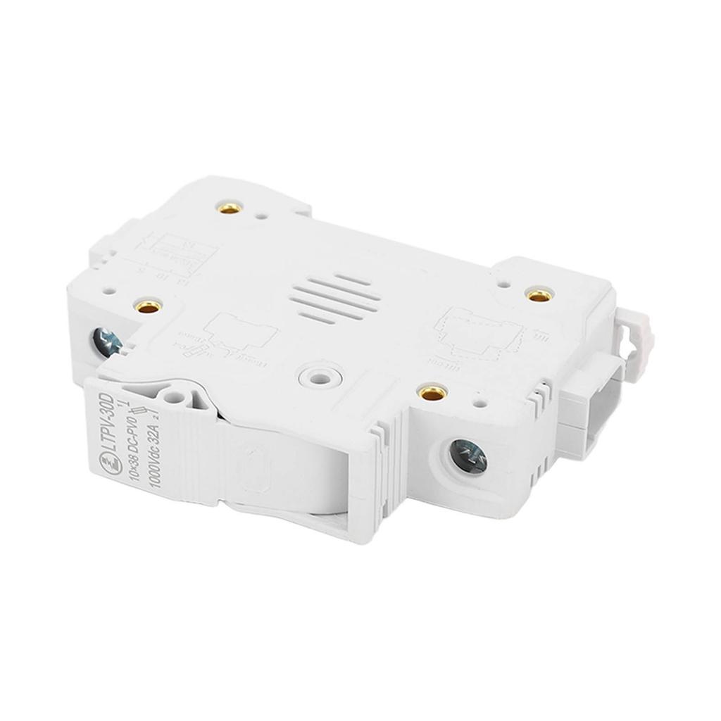 DC Fuse Holder 1P 32A DIN Rail Mounted Flame Retardant PV Fuses Base with 20A 10x38mm Fuse 1000VDC
