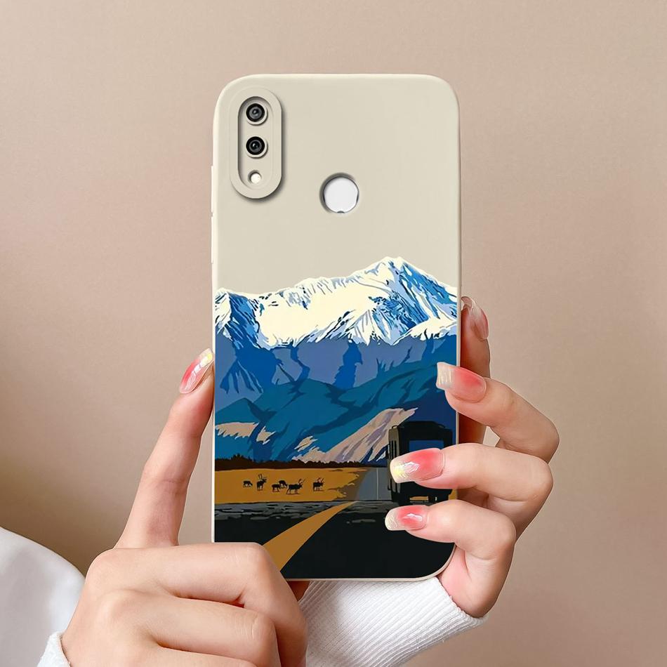For Huawei Y9 Prime 2019 Phone Case Full Protection Cover For Huawei Y9S Y9A Cute Cartoon Liquid Silicone Anti Drop Bumper Coque