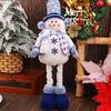 Yousheng Long Leg Christmas Plush Doll Standing Santa Snowman Reindeer Figure with Stretchable Leg for Holiday Winter Home Decoration