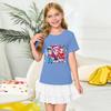 Girls' Round Neck Short Sleeves Christmas Witch  Group Print Casual Short Sleeves