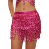 Bohemian Sequin Hip Scarf: Four-layer Tassel Waist Chain Belly Dance Costume for Women. Perfect for Halloween Performances.