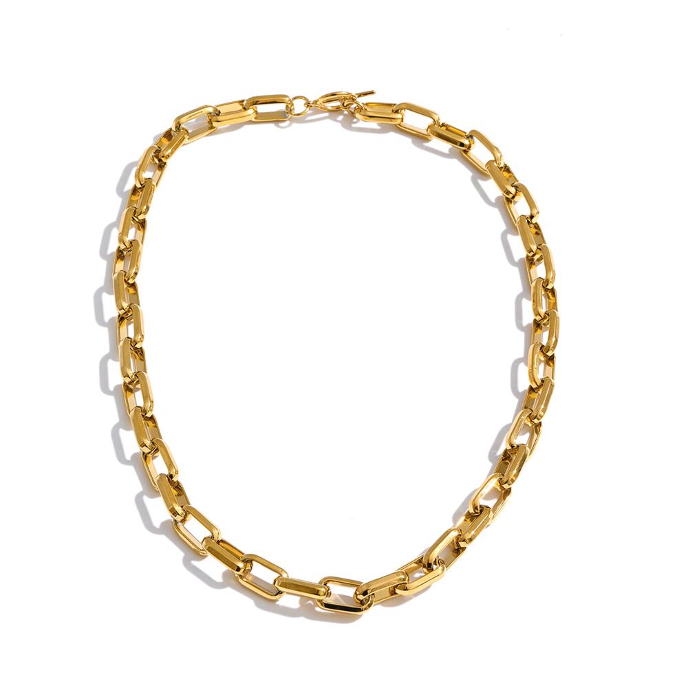 

Yhpup Stainless Steel Basic Chain Statement Necklace Waterproof High Quality Polished PVD Plated Trendy Casual Fashion Jewelry