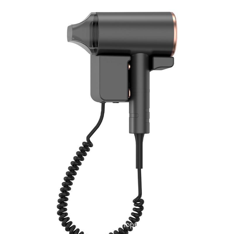 Wall-Mounted High-Power Hotel Hair Dryer - No Drilling Needed, Ideal for Home Use.