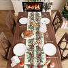Christmas Pine Needle Cardinals Linen Table Runner Party Decor Winter Holiday Kitchen Dining Table Runner Christmas Decorations
