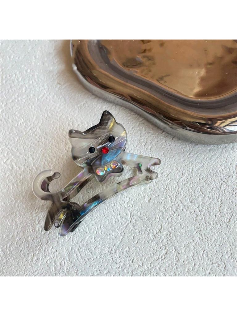1 Kätzchen Haarklammer Neu Essigsäure Haarspange Mädchen süß mittelgroße Haiklammer Diamant Kätzchenklaue Kopfschmuck Haarklammer