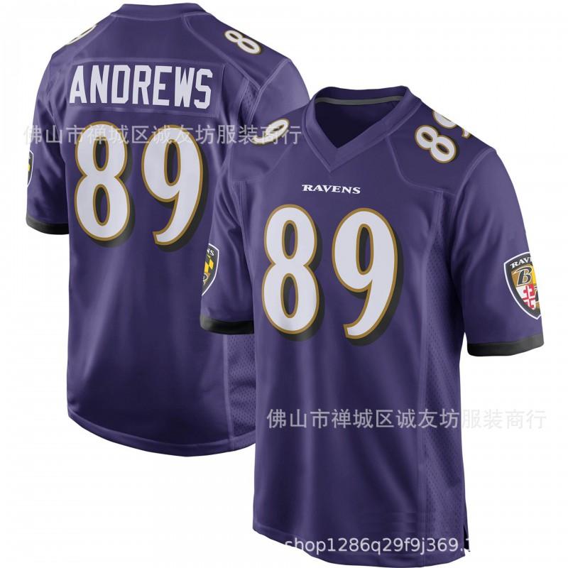 NFL Ravens 89 Mark Andrews Football Jersey Mens Purple Sports Training Game Top