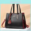Elegant Pu Leather Mom Tote Bag Spacious Crossbody Handbag Stylish Colorblock Design