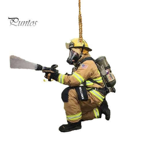 Vánoční stromeček Hasič ozdoba se šňůrkou Široce používané auto Zpětné zrcátko Hasič přívěsek závěsná dekorace