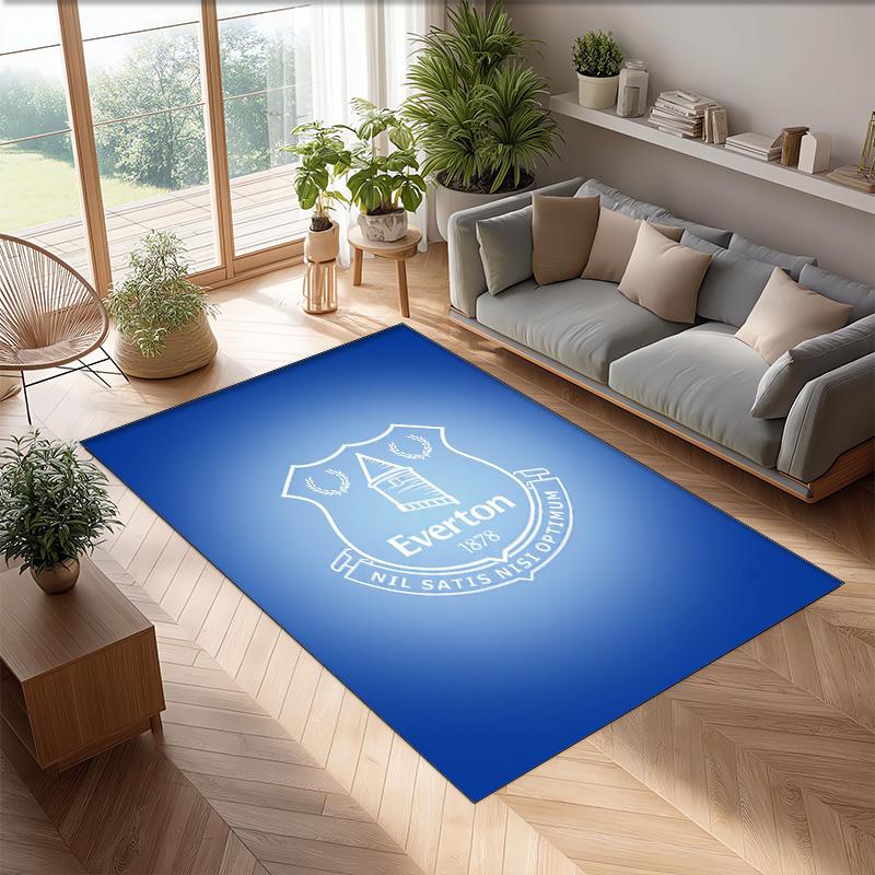 Tappeto in Velluto di Cristallo con Stampa Calcio Everton, Comodo Assorbente d'Acqua Antiscivolo Tappeto per Pavimenti Interni