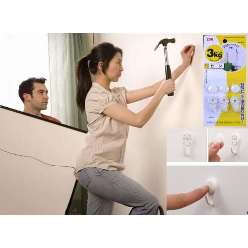 Plasterboard and Concrete Hooks, Nail Hooks for Wall Hanging, Art Frames, and Picture Frames, Compatible with Wood, Plywood, Brick, and Plastic, Heavy