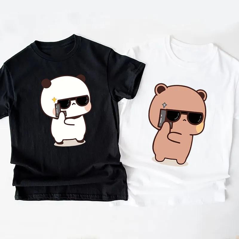Bubu Dudu Couple Tshirt Bear Panda Are Spy Love Things Couple Do Tshirt Cute Matching Coton T-shirt Womgn Men Gift Valentines