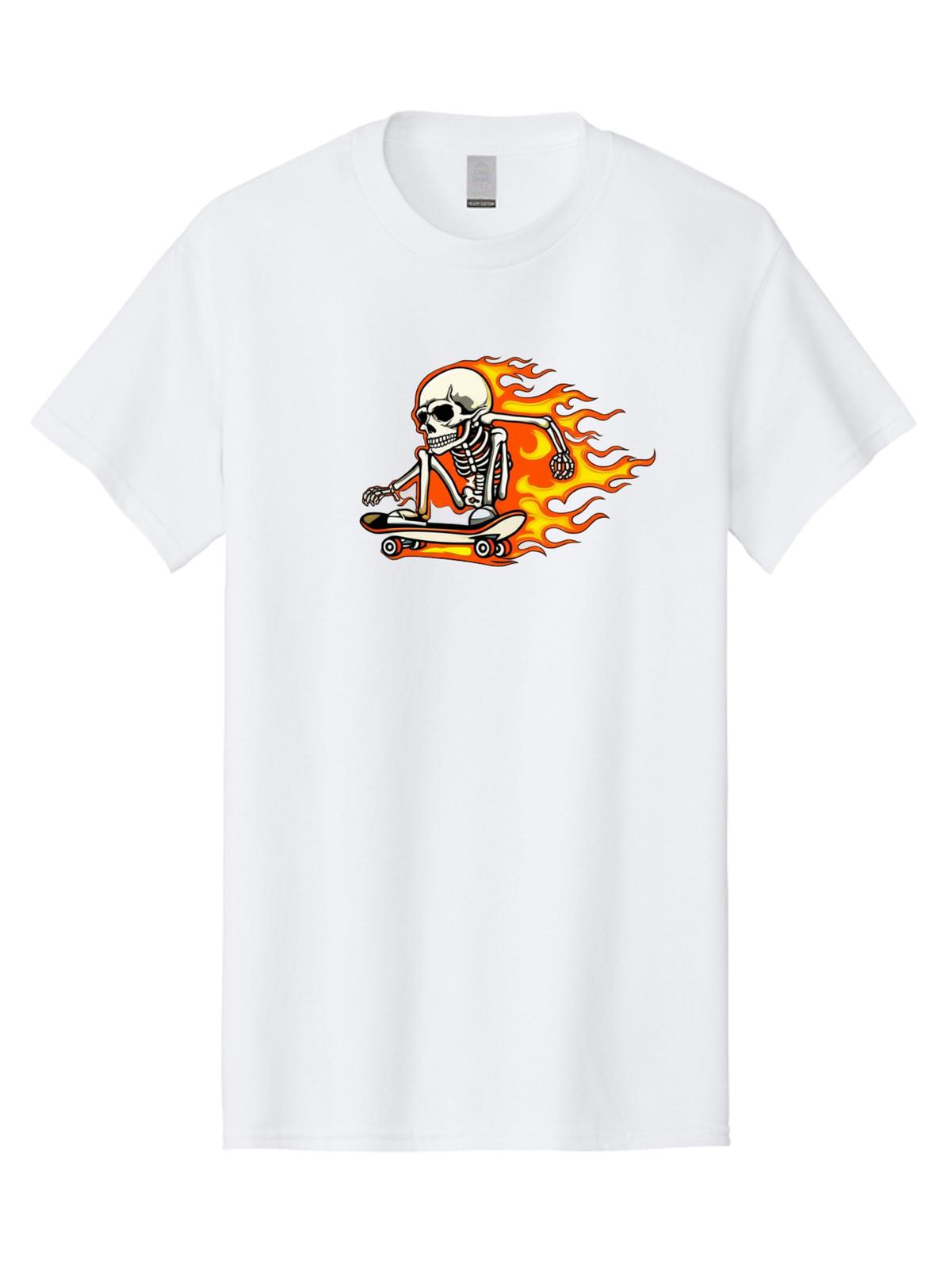 Skeleton-Skateboarder Mens Graphic Tee, 100% Cotton, Casual Summer Wear S