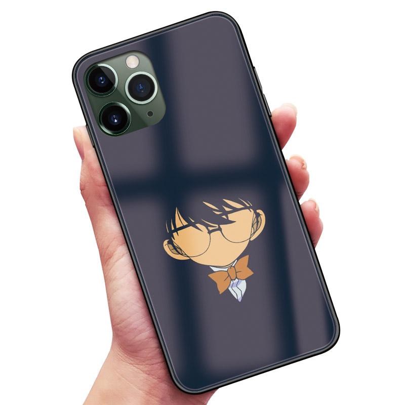 Detective Conan Jimmy Kudo Anime Soft Silicone Glass Phone Case Cover for iPhone SE 6 6s 7 8 Plus X XR XS 11 12 13 Mini Pro Max