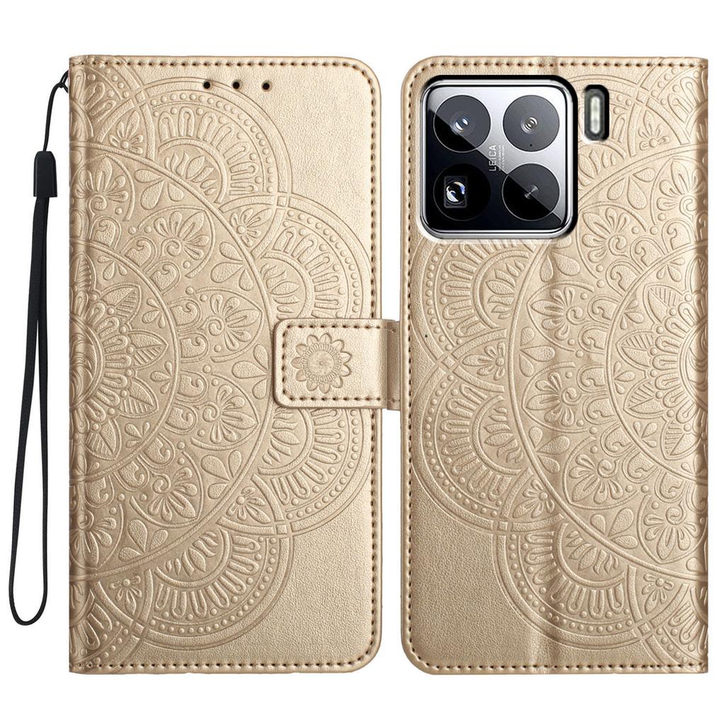 Für Xiaomi 15 Pro Lederhülle mit Kartenschlitzen Mandala-Muster Handyhülle Ständer