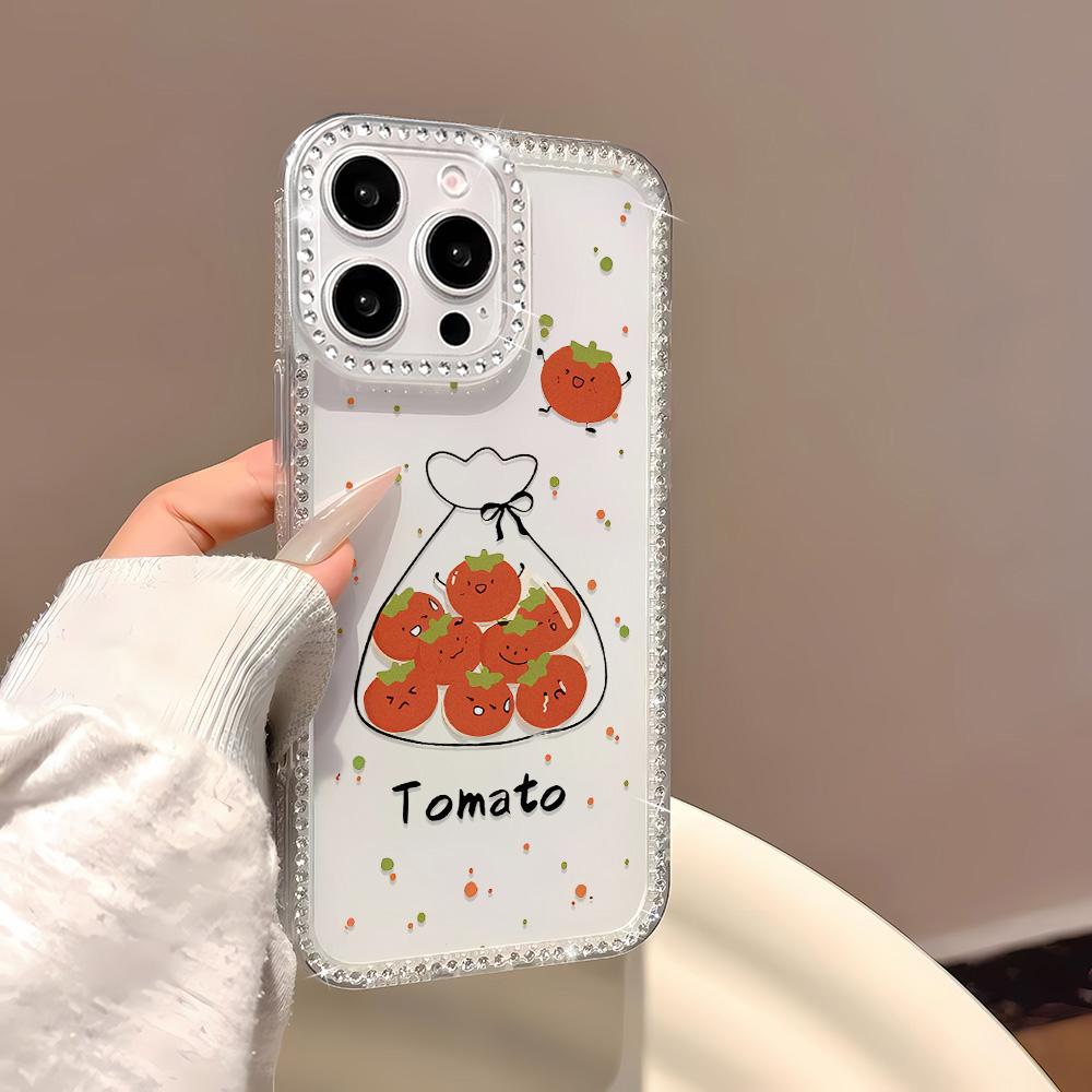 

Чехол для телефона с цепочкой-браслетом для iPhone 17 16 15 13 14 для 17Air 17 12 14 16 Pro 17 14 16 Pro Max Сверкающий бриллиант Милый узор Твердый чехол со шнурком iPhone 17 чистый