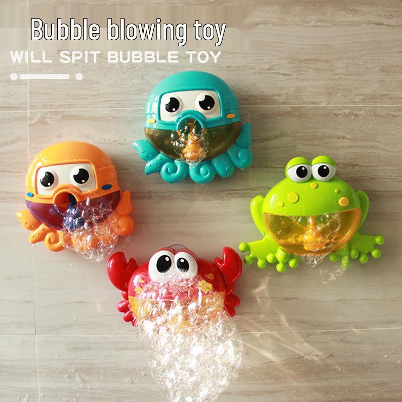 Crab & Frog Bubble Machine: Musical Bath Toy for Kids - Douyin Electric Bubble Maker