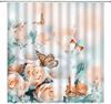 Pink Flower Butterfly Shower Curtain Natural Garden Landscape Home Fabric Bathroom Decoration Shower Curtain With Hook