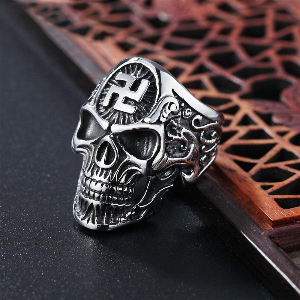 

Вінтажне масонське кільце з черепом для чоловіків, лицар тамплієр, нержавіюча сталь, кільце вільного муляра, модна готична прикраса з черепом, подарунок, опт 7 срібний