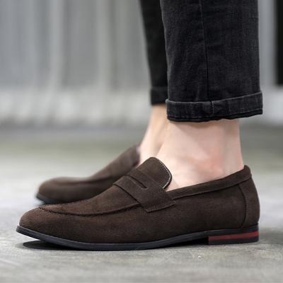 Retro Matte Leder Loafer, Einfache Penny Business Style Herren Niedrige Ein-Pedal Leder Schuhe
