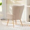 Lounge Chair, Boucle Accent Chair, High Back, Armrests, 71 x 74 x 97.5 cm, Beige