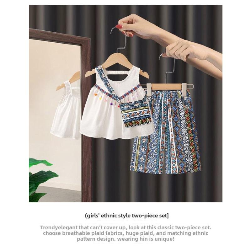 Girls' Ethnic-Style Summer Suit - Trendy, Lightweight, and Cool for Baby Fashionistas