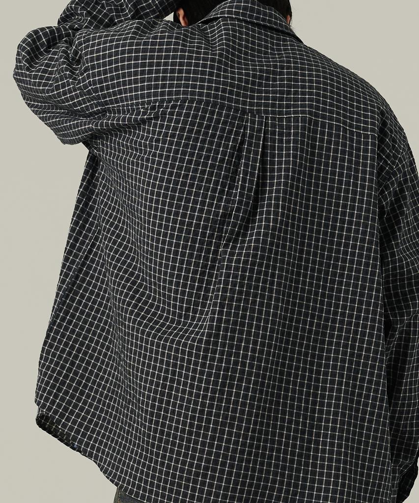 ANALOG MOOD Plaid Cotton Check Shirt (Black)