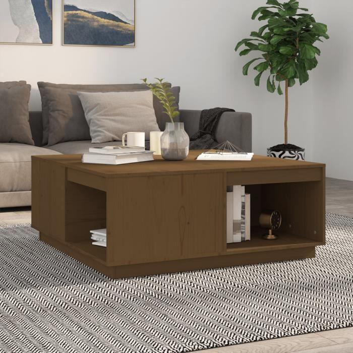 814522 vidaXL Coffee Table Honey Brown 100x101x40.5 Cm Solid Pine Wood