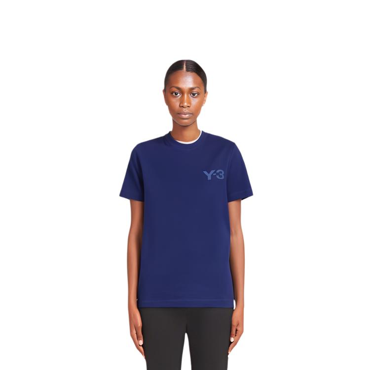 Y-3 FW21 Logo Pullover Short Sleeve T-Shirt Women T-Shirts Blue H61898