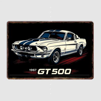 1967 Mustang Shelby GT500 Fastback Oldtimer-Metallschild-Poster Garagendekoration Raumdeko Autoclub Blechdekoration Heimdeko