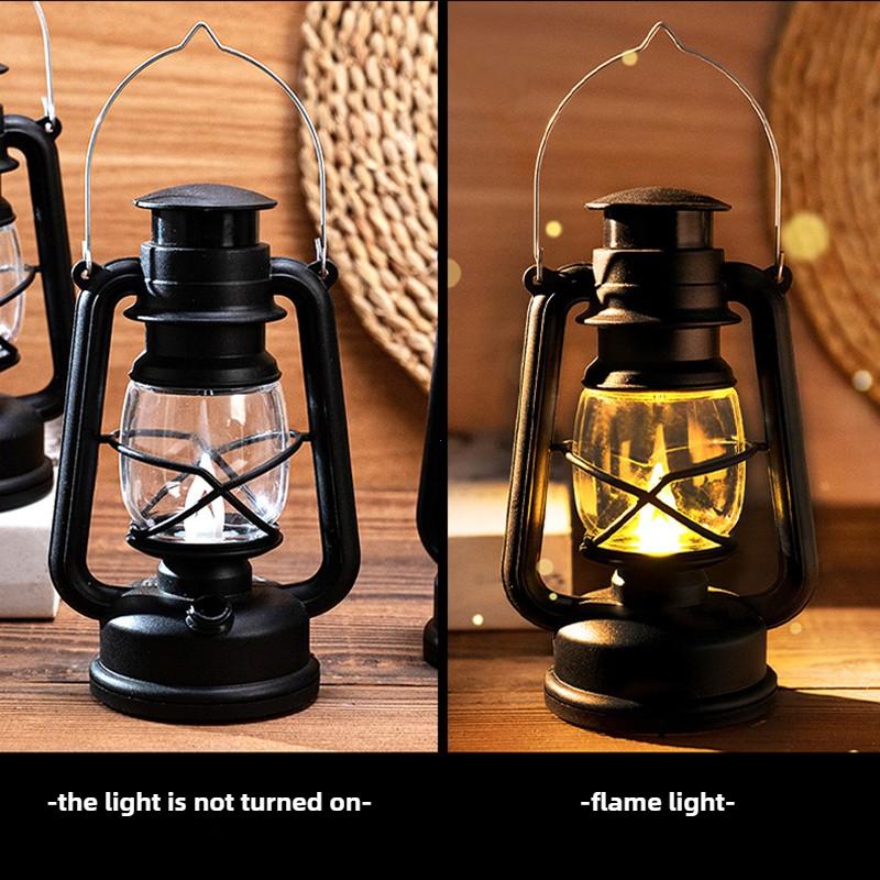 6cm Mini Led Retro Glowing Pony Lantern Simulation Cande Light Night Light Dollhouse Miniature Kerosen Lamp Home Decor Toy