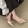 Internet Celebrity Pointed French Flower Bag Head Sandals Fairy Shoes Socialite Single Shoes