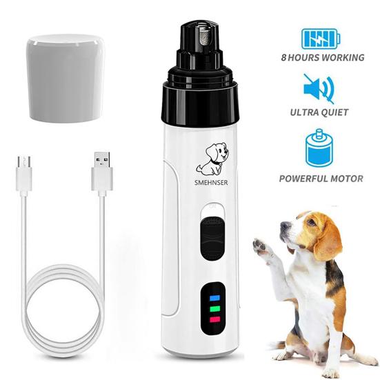 Dog Nail Grinders Bass Low Vibration USB Rechargeable Electric Clippers Cat Paws Nail Grooming Trimmer Tools Pet Supplies