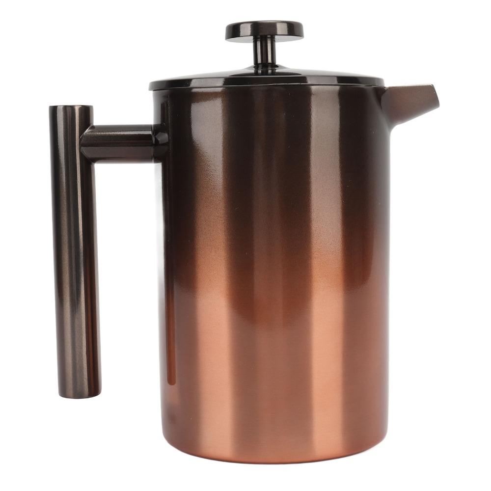 Double Wall Insulation French Press Tea Maker Tea Press Pot  For Outdoor Travel