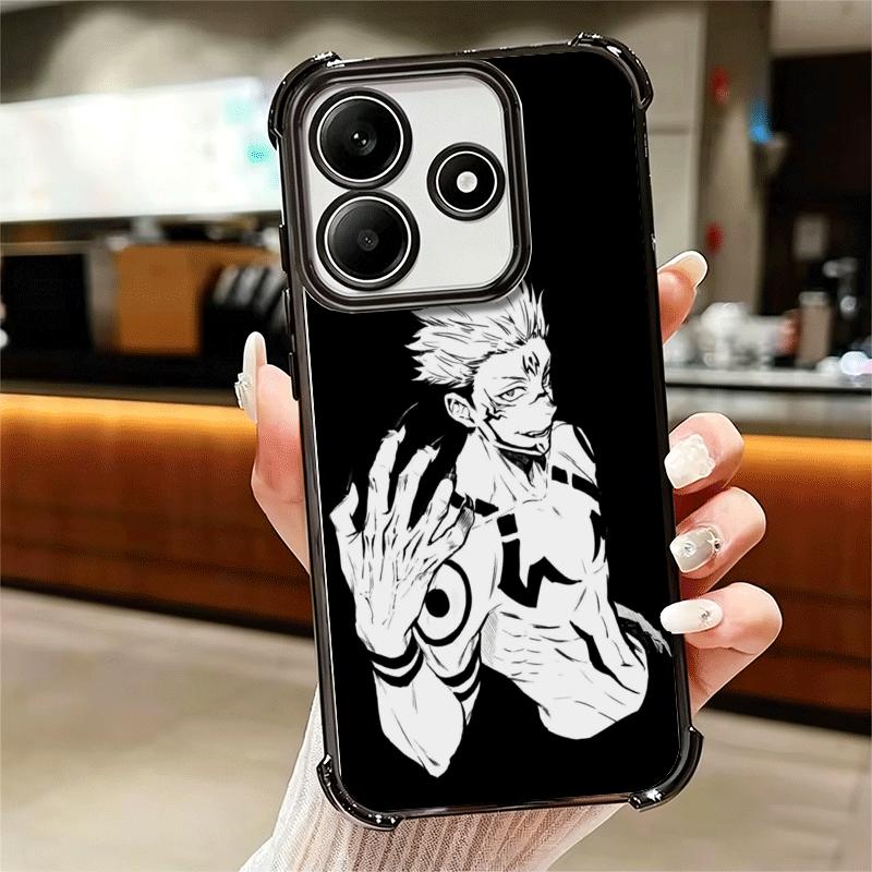 JUJUSU Anime Character Black White Soft Phone Case For Xiaomi Redmi Note 14 15 Pro Plus 13 12 11S 11T 5G 10 9S 9 Plating Anti-Fa