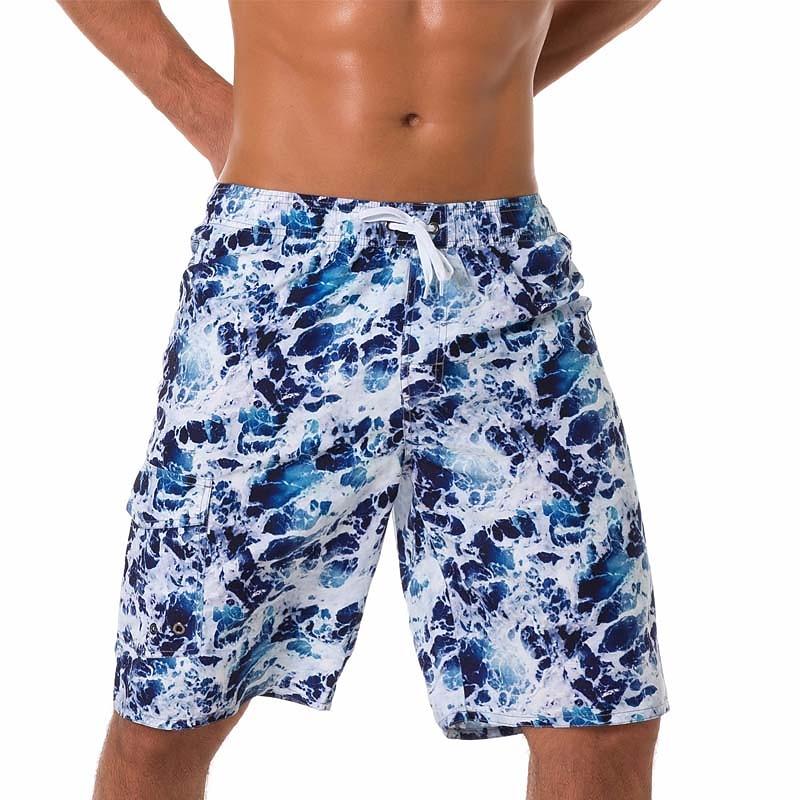 Men's Swim Trunks Swim Shorts Board Shorts Summer Shorts Bermuda Shorts Drawstring with Mesh Lining Elastic Waist 3D Print Ocean