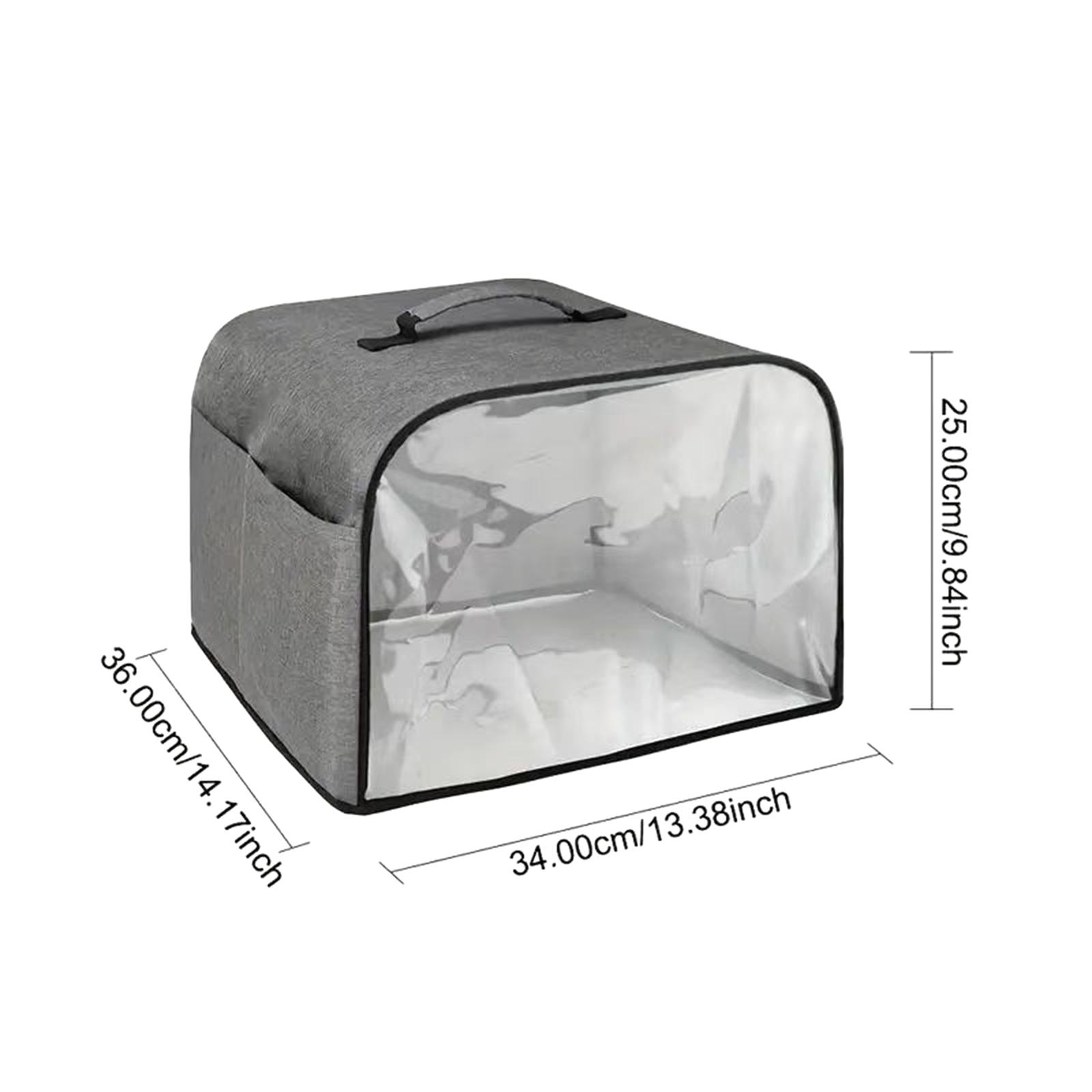 

Toaster Dust Cover with Storage Pockets for Small Kitchen Appliance Fitments Washable Toaster Cover Clear Bread Machine Cover светло-серый