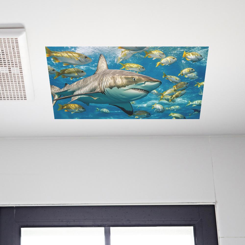 Underwater World Shark Living Room Bedroom Ceiling Home Wall Beautification and Decoration Stickers