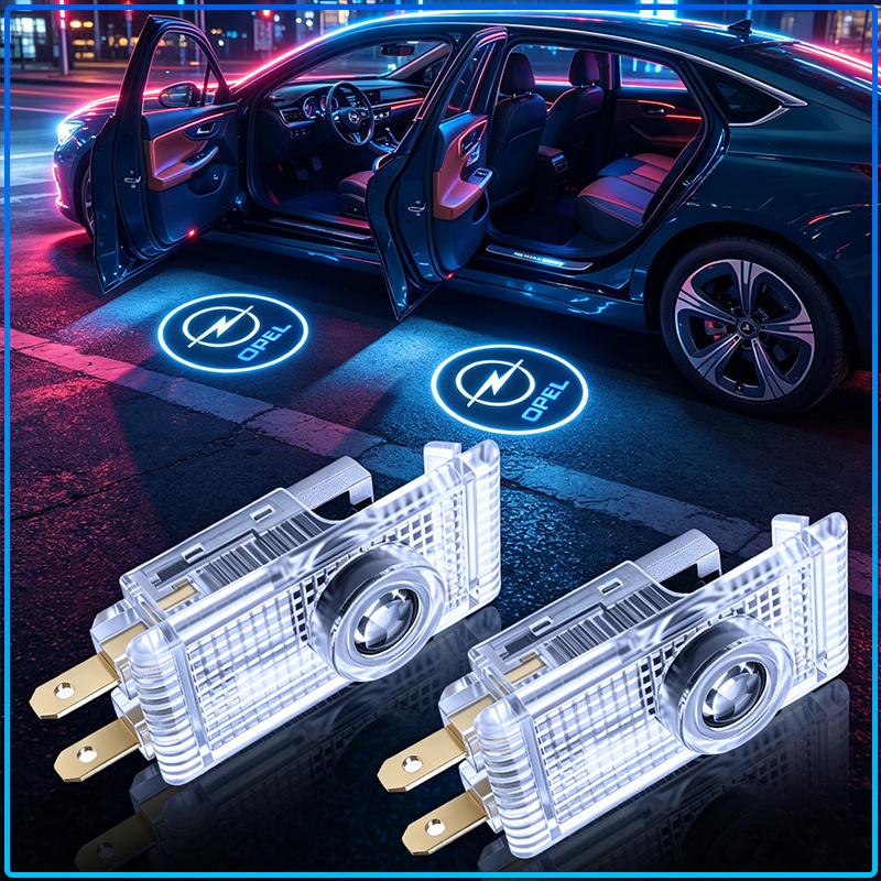 2 Stück LED Auto Tür Willkommenslicht HD Laser Projektor Lampe für Opel Astra C G H Insignia J K Zafira B Corsa Vectra C Corsa C
