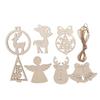 10PCS Wooden Christmas Ornaments Wood Slices DIY Blank Hanging Ornaments Kit for Crafts Centerpieces Christmas Tree Decorations