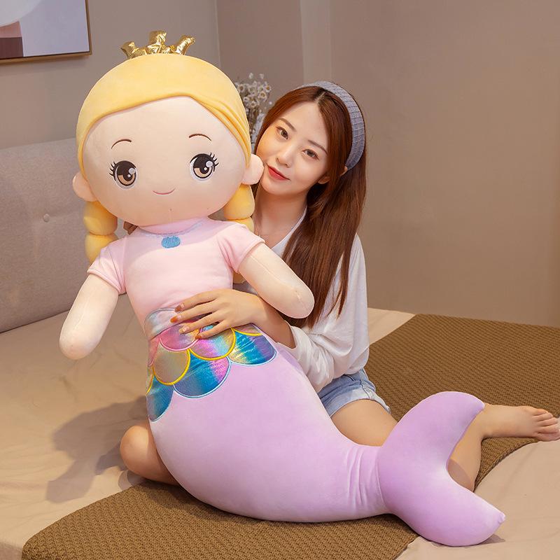 Cute Mermaid Doll Plush Toy Bed Sleeping Pillow Princess Doll Giving Girl Child Birthday Gift