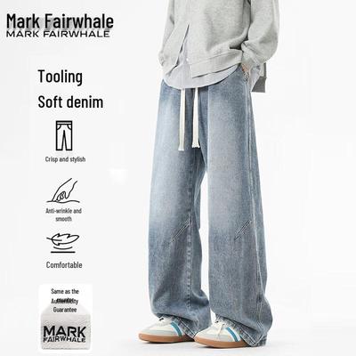 Mark Fairwhale Men's Retro Loose Straight Workwear Jeans