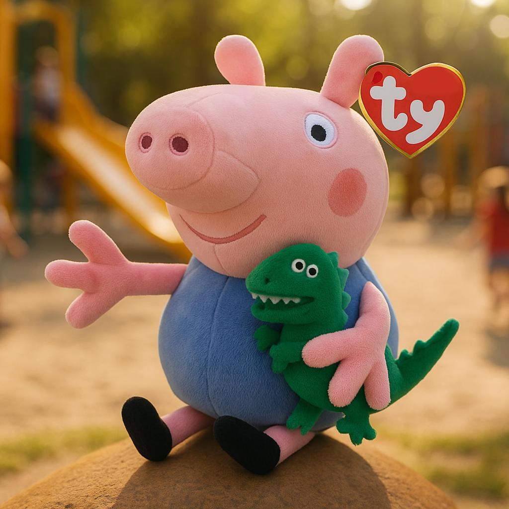 Ty Peppa Pig Stuffed Medium George 46130 Toy, Size, Pig,