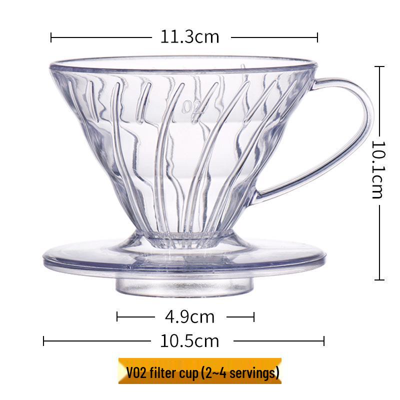 

V60 Прозрачная коническая капельная чашка-фильтр из смолы для кофе ручного приготовления, минималистичный дизайн со спиральным потоком (V01/V02). Single Unit