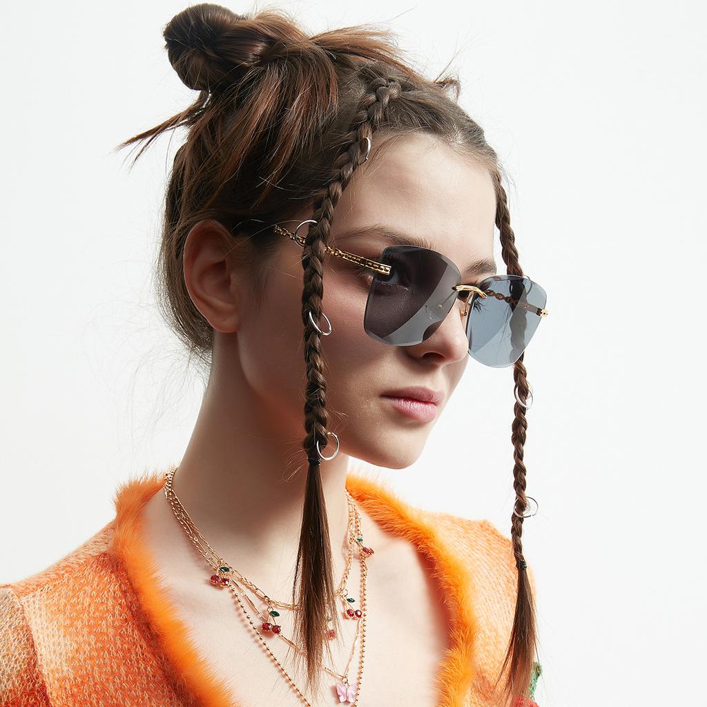 Borderless Square Sunglasses, Large Frame Face-Covering Glasses For Women, Exquisite Large Frame Sunglasses For Men