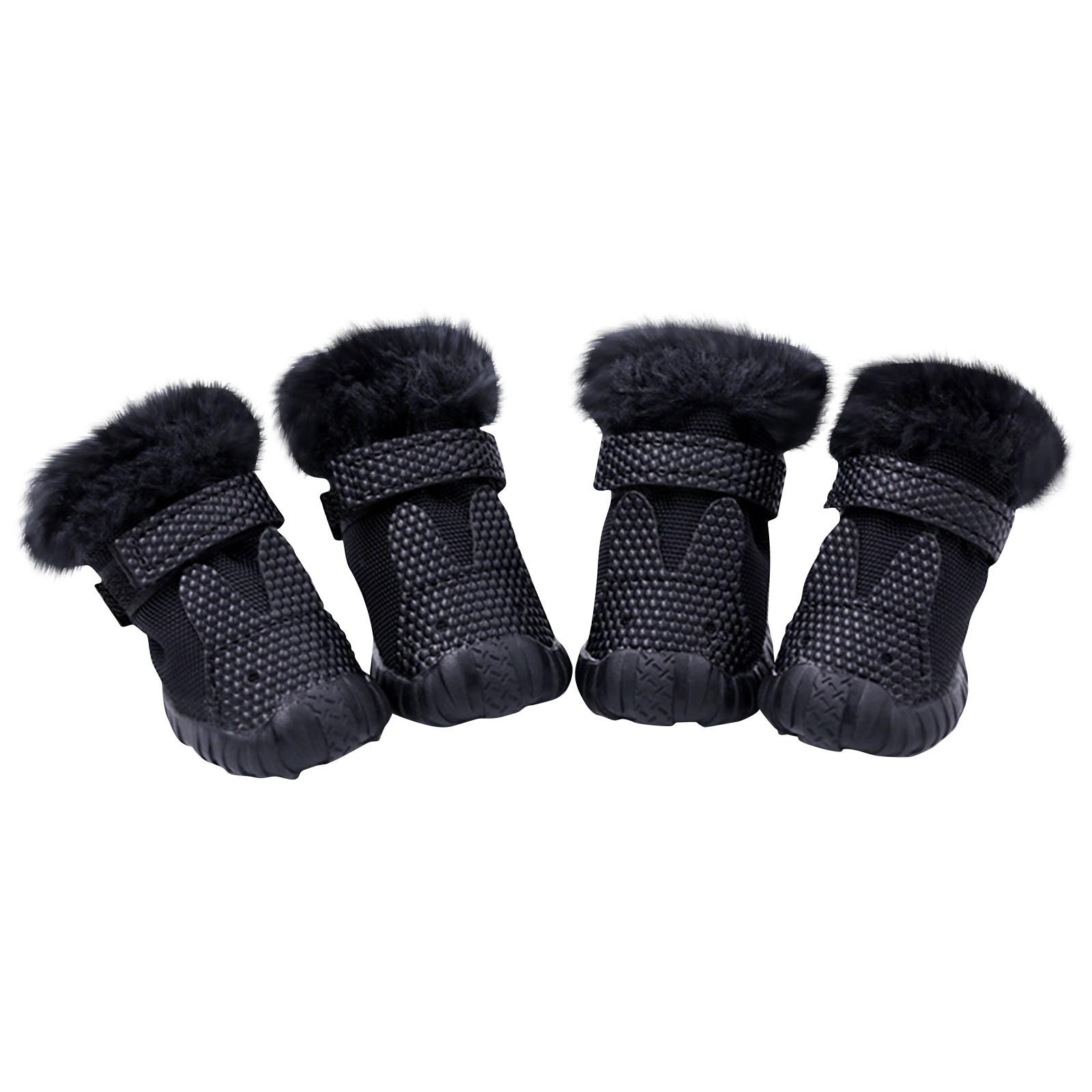 

Утепленная хлопчатобумажная обувь для домашних собак, осенние и зимние новые теплые большие хлопковые туфли из четырех цветов 2 чёрный