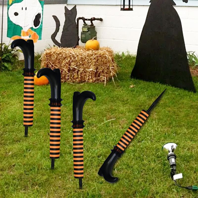 1 Pair Halloween Decoration Evil Witch Leg Decoration Inverted Evil Witch Feet Boots Stakes Courtyard Lawn Outdoor Garden Props