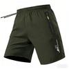 Men Athletic Shorts with Drawstring Waist Zipper Pockets Lightweight Breathable Quick Dry Sportswear for Training Running Gym Workout
