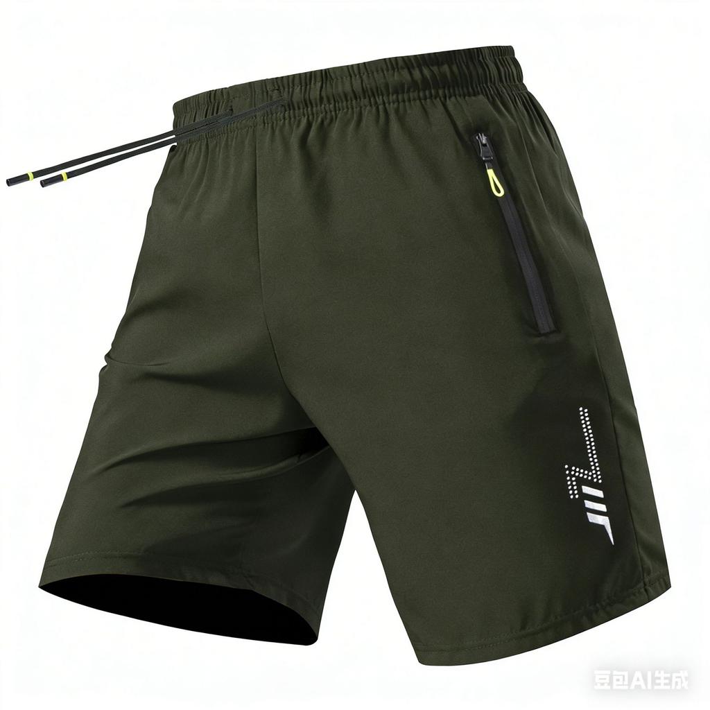 Men Athletic Shorts with Drawstring Waist Zipper Pockets Lightweight Breathable Quick Dry Sportswear for Training Running Gym Workout