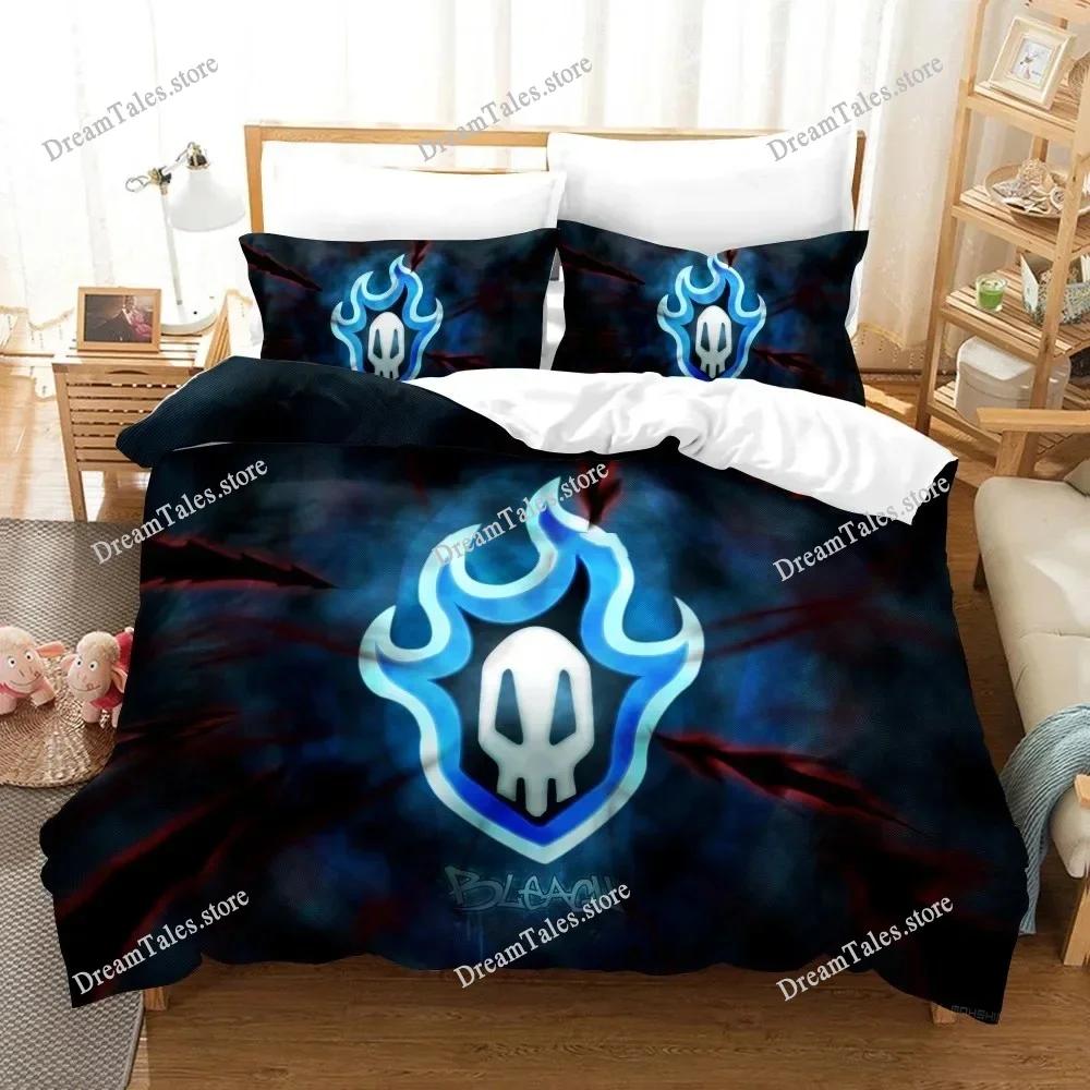 New Anime Bleach Cartoon Print Duvet Cover Pillowcase Bedding Set Double Twin Full Queen King Adult Kids Bedclothes Quilt Cover7